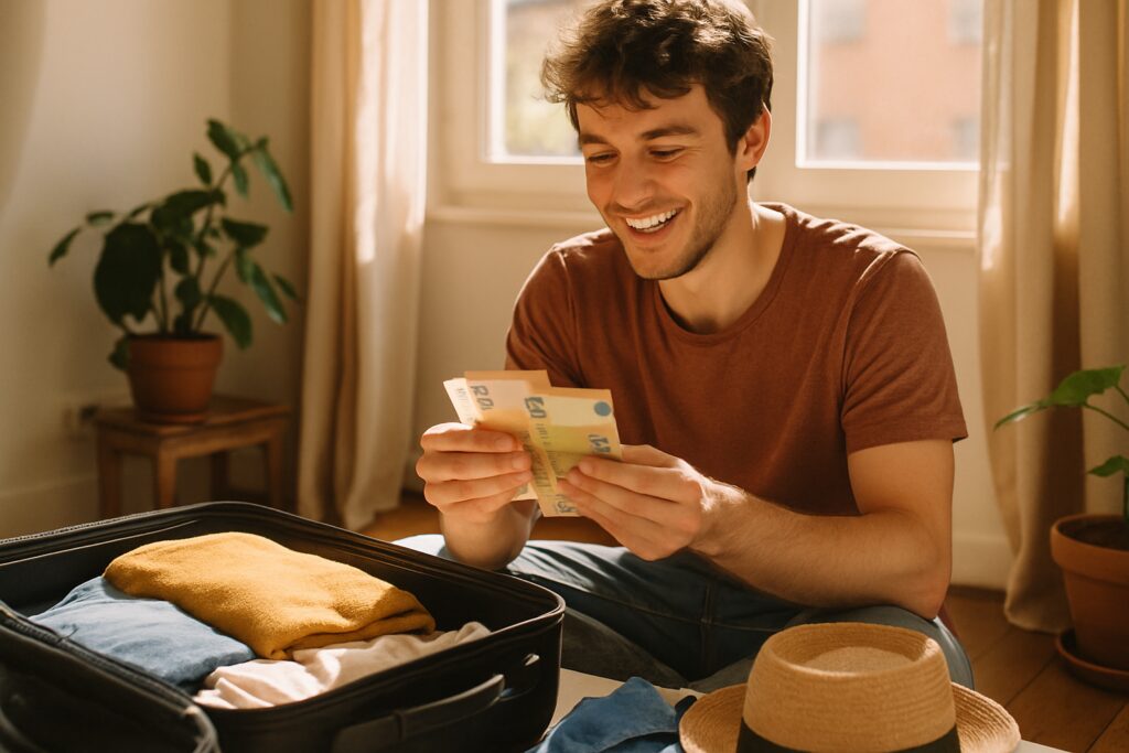 Partir travailler au Portugal : jeune personne prépare son budget avant le départ