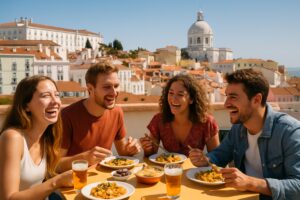 Vrienden maken in Lissabon: groep jonge expats